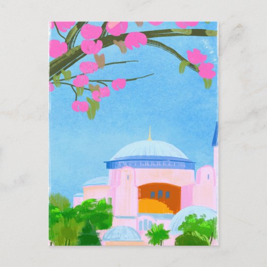 イスタンブールの水彩春 ポストカード (正面)