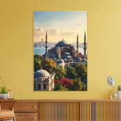 イスタンブールの水彩画 キャンバスプリント (インサイチュ (リビング))
