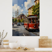 イスタンブールの水彩画 ポスター (キッチン)