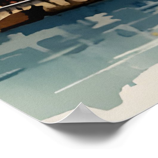 イスタンブールの水彩画 ポスター (角)