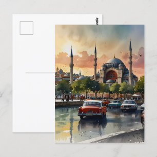イスタンブールの水彩画 ポストカード