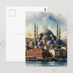 イスタンブールの水彩画 ポストカード