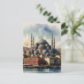 イスタンブールの水彩画 ポストカード (スタンド正面)