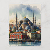 イスタンブールの水彩画 ポストカード (正面)