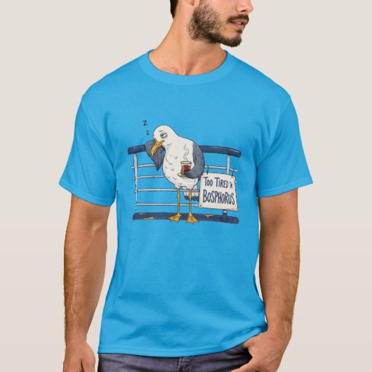 イスタンブールをテーマにしたカモメ Tシャツ (正面)