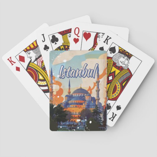 イスタンブールアヤソフィアモスクヴィンテージ旅行ポスター トランプ (裏面)