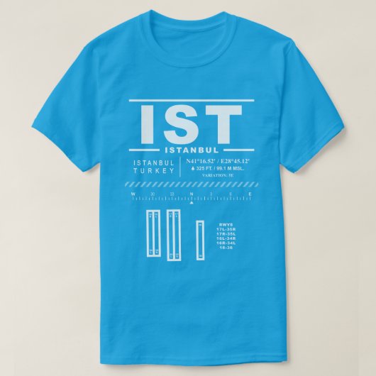 イスタンブールエアポートIST Tシャツ (デザイン正面)