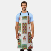 イスタンブールカーペットCoffee:ヴィンテージパターン エプロン (着用した状態)