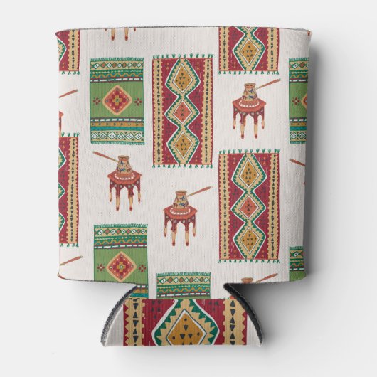 イスタンブールカーペットCoffee:ヴィンテージパターン 缶クーラー (正面)