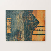 イスタンブールサンセット：ヴィンテージポストカード ジグソーパズル (横)