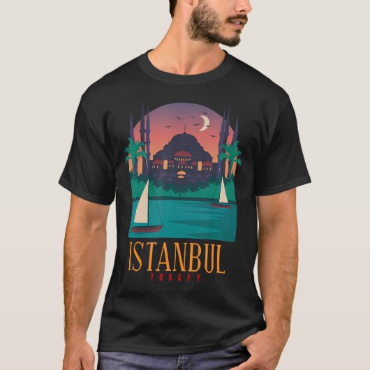 イスタンブールシティ – トルコのスカイライン Tシャツ (正面)