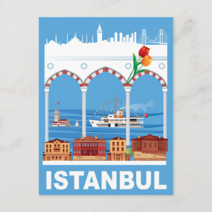 イスタンブールスカイラインポスター ポストカード
