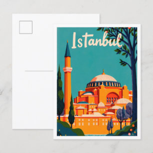 イスタンブールターキーアートヴィンテージイラストレーション旅行 ポストカード
