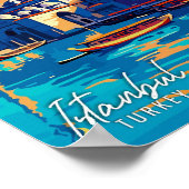 イスタンブールターキーアートヴィンテージ旅行イラストレーション ポスター (角)