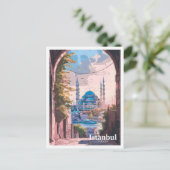 イスタンブールターキーアート絵を描ヴィンテージの旅行 ポストカード (スタンド正面)