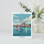 イスタンブールターキーエレガントアートヴィンテージトラベル ポストカード (スタンド正面)