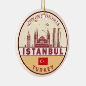 イスタンブールターキーシティスカイラインエンブレム セラミックオーナメント (右)