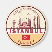 イスタンブールターキーシティスカイラインエンブレム マグネット (正面)