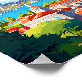 イスタンブールターキートラベルアートヴィンテージイラストレーション ポスター (角)