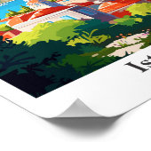 イスタンブールターキートラベルヴィンテージイラストレーション ポスター (角)