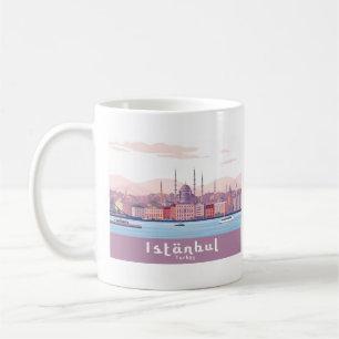 イスタンブールターキーパステルトラベルデザイン コーヒーマグカップ
