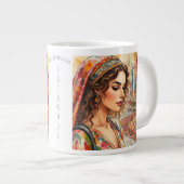 イスタンブールターキー,トゥルキの美しい女性ショッピング ジャンボコーヒーマグカップ (正面右)