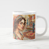 イスタンブールターキー,トゥルキの美しい女性ショッピング ジャンボコーヒーマグカップ (右)