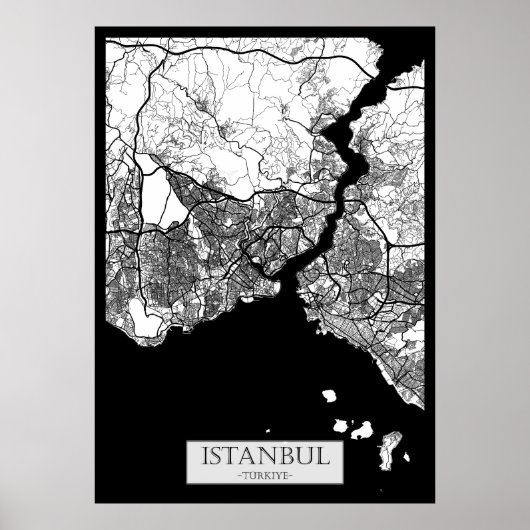 イスタンブールトゥルキエの地図 ポスター (正面)