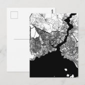 イスタンブールトゥルキエの地図 ポストカード (正面/裏面)