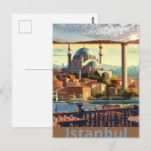 イスタンブールトラベルポストカードアート，イスタンブールトルコ ポストカード (正面/裏面)