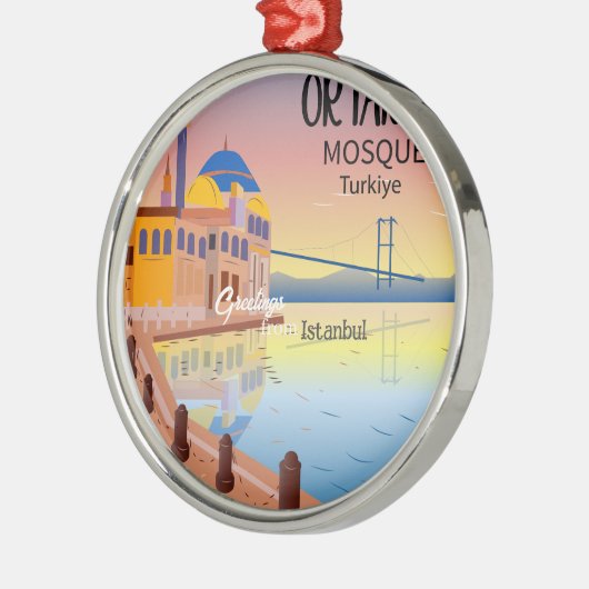 イスタンブールトルコからの挨拶オーナメント メタルオーナメント (左)