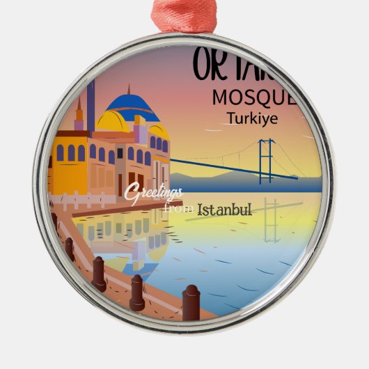 イスタンブールトルコからの挨拶オーナメント メタルオーナメント (正面)