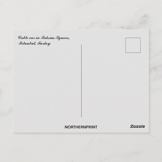 イスタンブールトルコのタクシム広場のケーブルカー ポストカード (裏面)