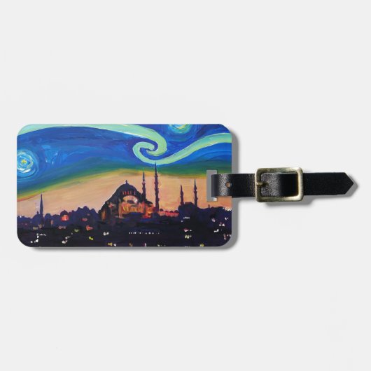 イスタンブールトルコの星明かりの夜 ラゲッジタグ (正面横)