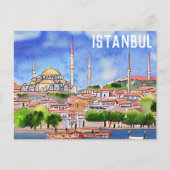 イスタンブールトルコモスク水の色絵画の設定 ポストカード (正面)