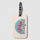 イスタンブールトルコレトロシティスカイラインシティスケープアート ラゲッジタグ (正面縦)