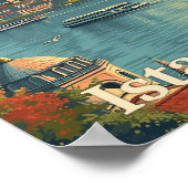 イスタンブールトルコヴィンテージアートトラベルイラストレーション ポスター (角)