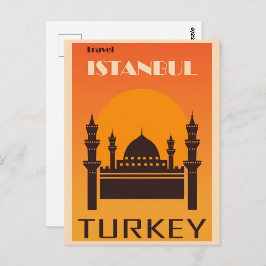 イスタンブールトルコヴィンテージ旅行ポスター ポストカード (正面/裏面)