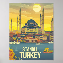 イスタンブールトルコヴィンテージ有名な旅行プレイス ポスター