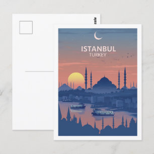 イスタンブールトルコヴィンテージ有名な旅行プレイス ポストカード