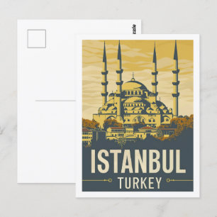 イスタンブールトルコヴィンテージ有名な旅行プレイス ポストカード