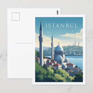 イスタンブールトルコヴィンテージ有名な旅行プレイス ポストカード