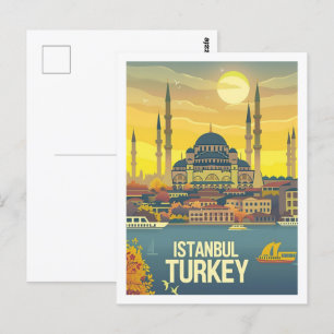 イスタンブールトルコヴィンテージ有名な旅行プレイス ポストカード