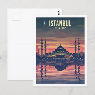 イスタンブールトルコヴィンテージ有名な旅行プレイス ポストカード