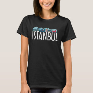 イスタンブールトルコ市街スカイラインシルエットアウトラインSk Tシャツ