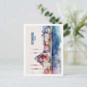 イスタンブールトルコ有名な旅行プレイスウォーターカラー ポストカード (スタンド正面)