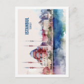 イスタンブールトルコ有名な旅行プレイスウォーターカラー ポストカード (正面)