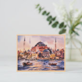 イスタンブールトルコ水絵を描色の ポストカード (スタンド正面)
