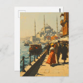 イスタンブールブルーモスクヴィンテージ ポストカード (正面/裏面)
