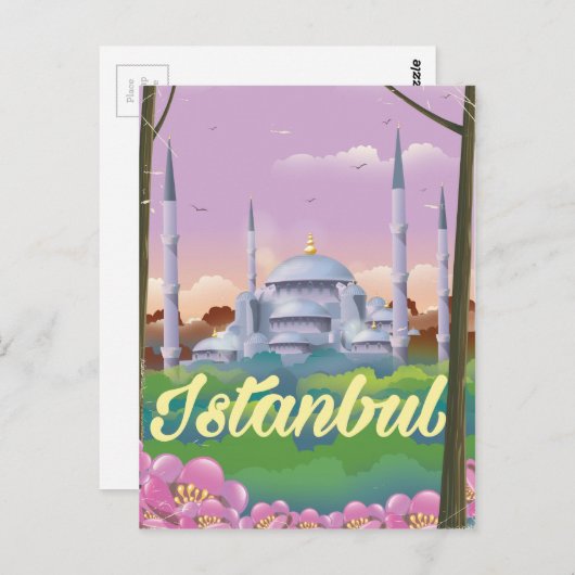 イスタンブールブルーモスク旅行ポスター ポストカード (正面/裏面)